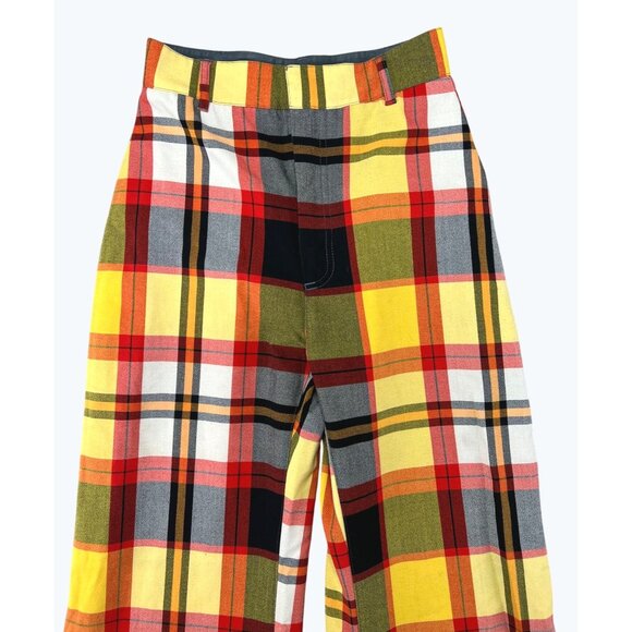 Free People Plaid Jules High-Waisted Flared Wide Leg Pants Size US 0 UK 4 - Picture 11 of 16